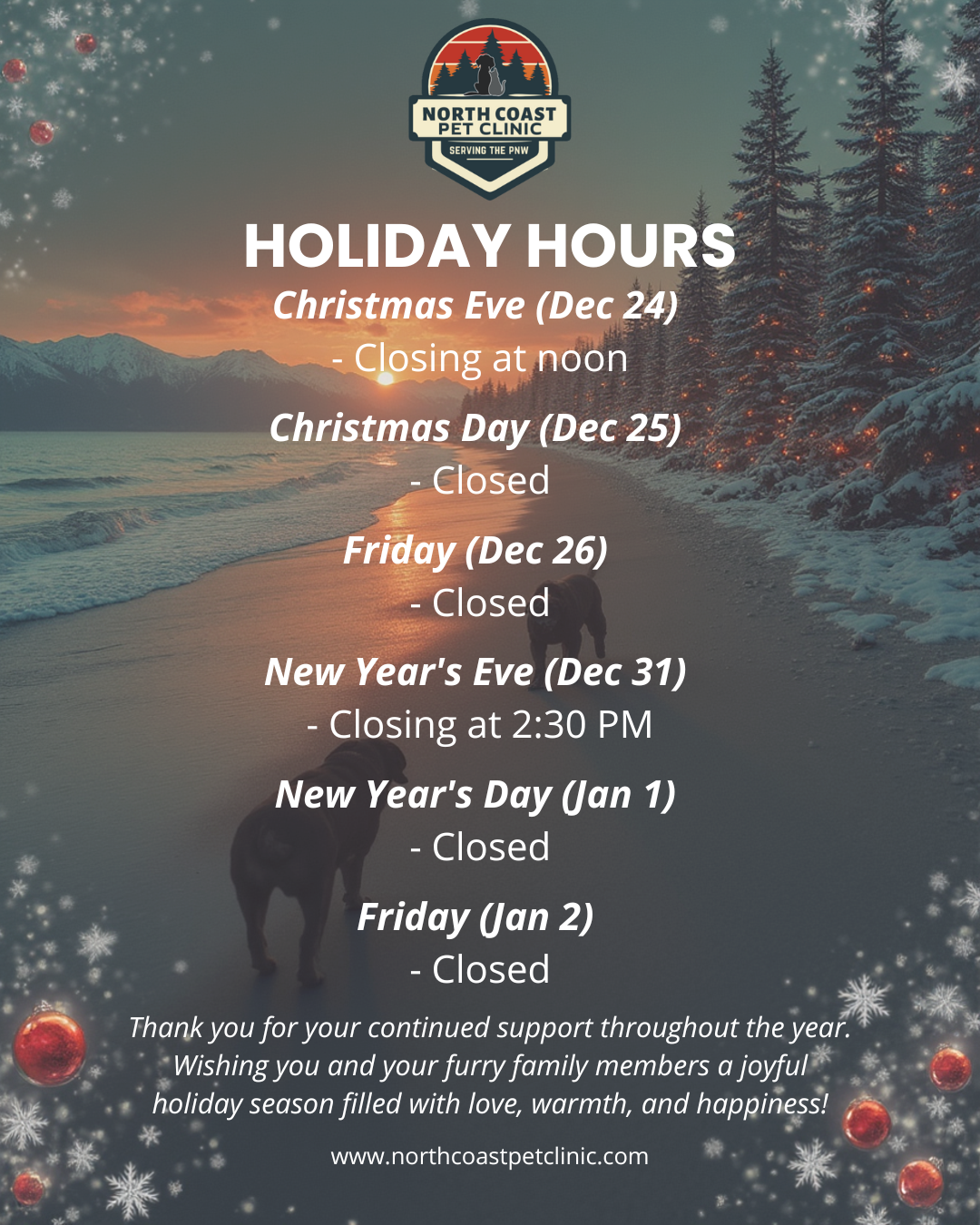 Holiday Closure Notice